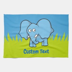 Blue elephant cartoon towel