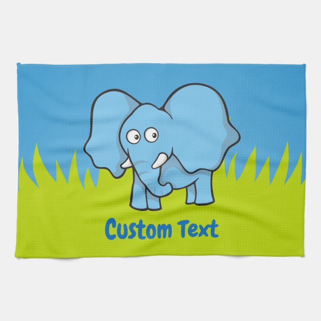 Blue elephant cartoon towel (Horizontal)