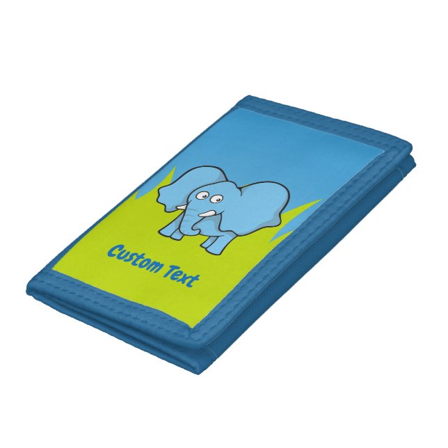 Blue elephant cartoon trifold wallet (Bottom)