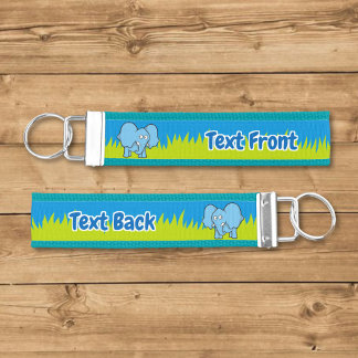 Blue elephant cartoon wrist keychain