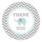 Blue Elephant Chevron Thank You Favor Sticker