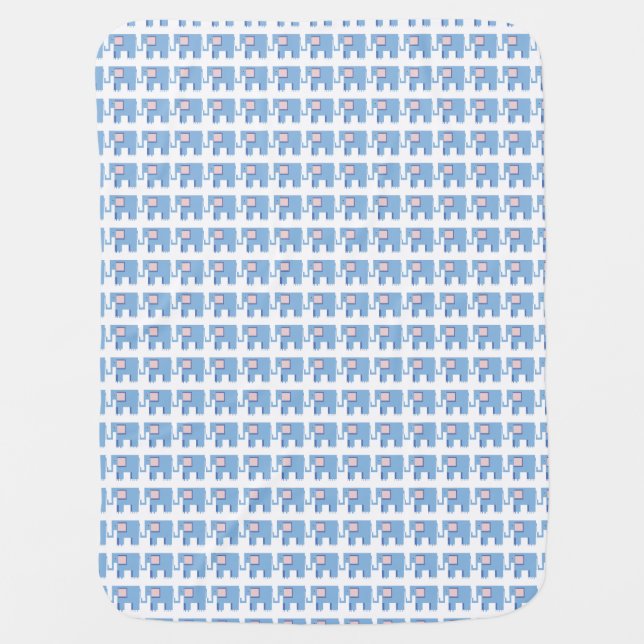 Blue elephant cot blanket (Front)