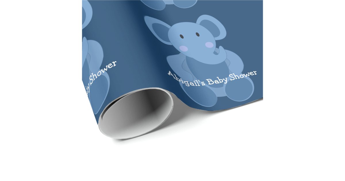 Baby Blue Elephant Tissue Gift Wrapping Paper, Zazzle