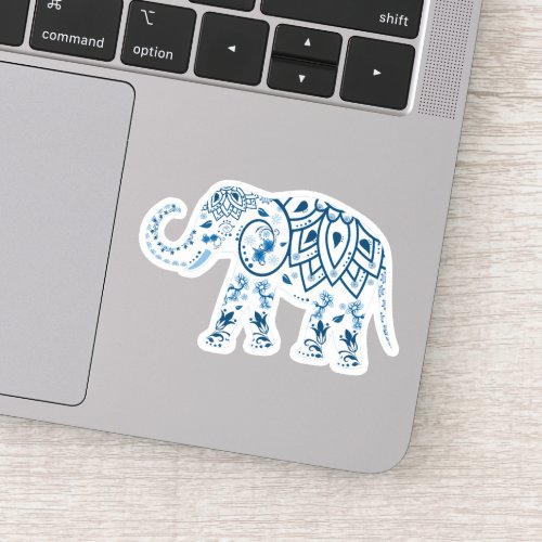 Blue Elephant Custom Cut Vinyl Sticker