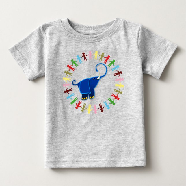 BLUE ELEPHANT DESIGN BABY T-Shirt (Front)