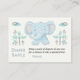 Blue elephant Diaper Raffle Tickets