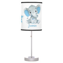 Blue elephant girl Lamp, Table Lamp