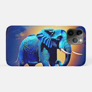 Blue Elephant Glow Design iPhone 11 Pro Case