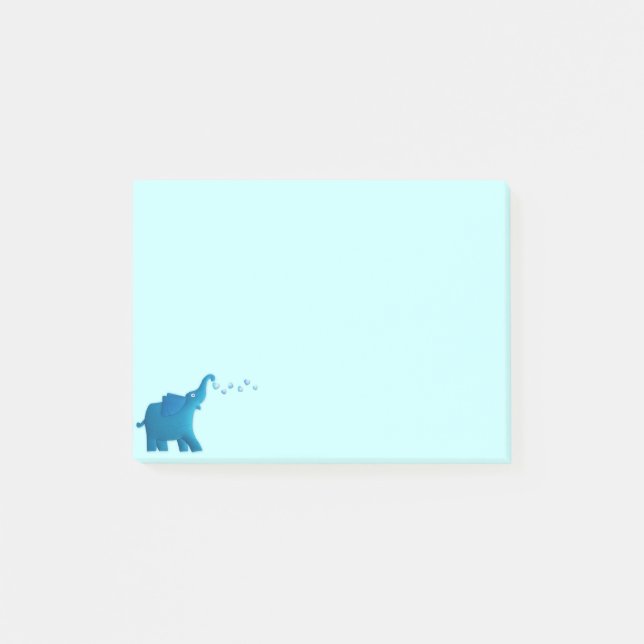 blue elephant heart post-it notes (Front)