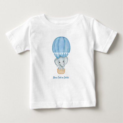 Blue Elephant Hot Air Balloon Baby T_Shirt