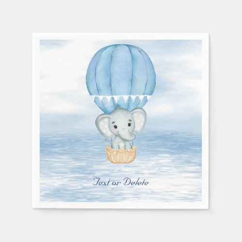 Blue Elephant Hot Air Balloon Napkins