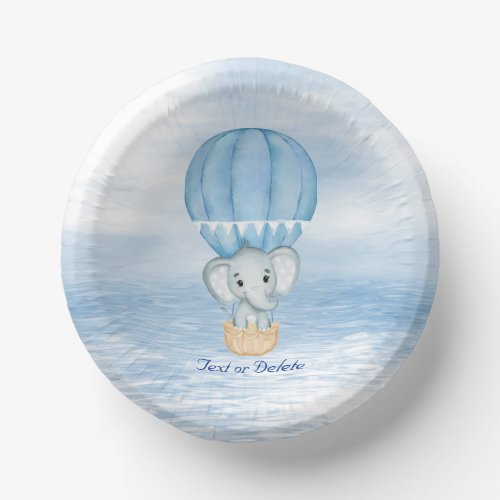 Blue Elephant Hot Air Balloon Paper Bowl