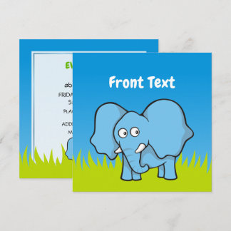 Blue Elephant Invitation