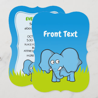 Blue Elephant Invitation