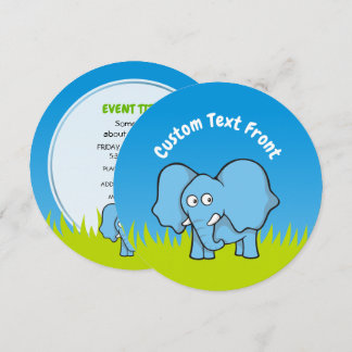 Blue Elephant Invitation