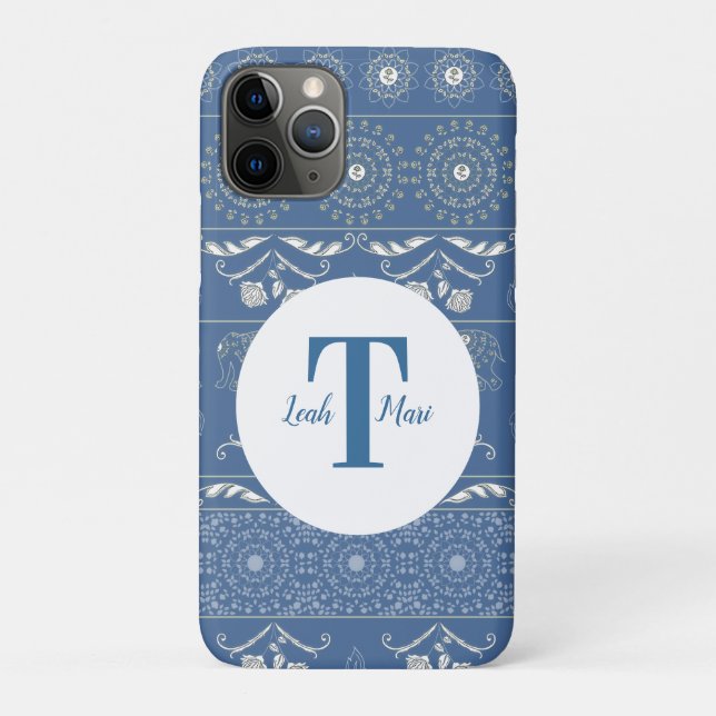 Blue Elephant Mandala  Case-Mate iPhone Case (Back)