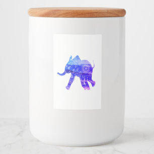 Blue Elephant Mandala Custom Food Container Label