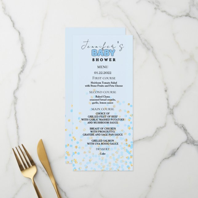 Blue Elephant Menu Card (Front/Back In Situ)