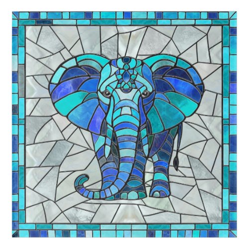 Blue Elephant mosaic art