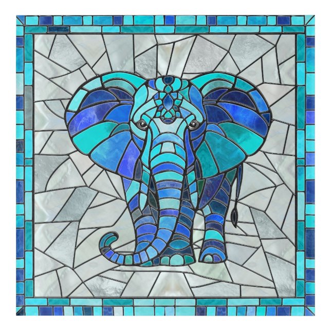 Blue Elephant mosaic art (Front)