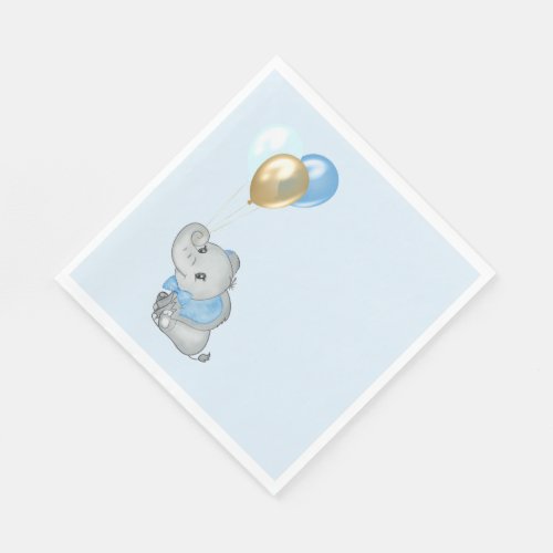 Blue Elephant Napkin Baby shower