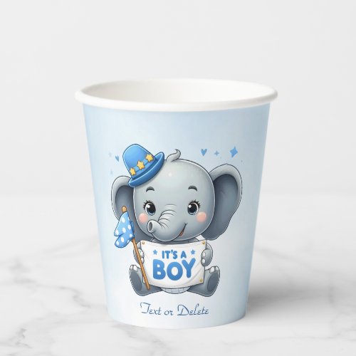 Blue Elephant Paper Cups