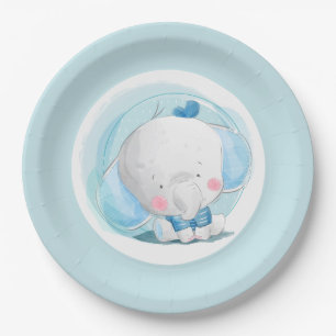 Blue Elephant Paper Plates