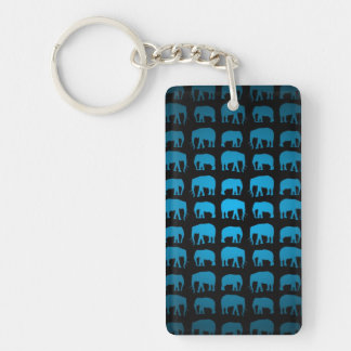 Blue Elephant Pattern Keychain