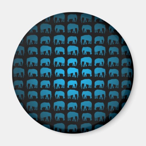 Blue Elephant Pattern Magnet