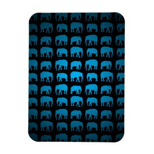 Blue Elephant Pattern Magnet