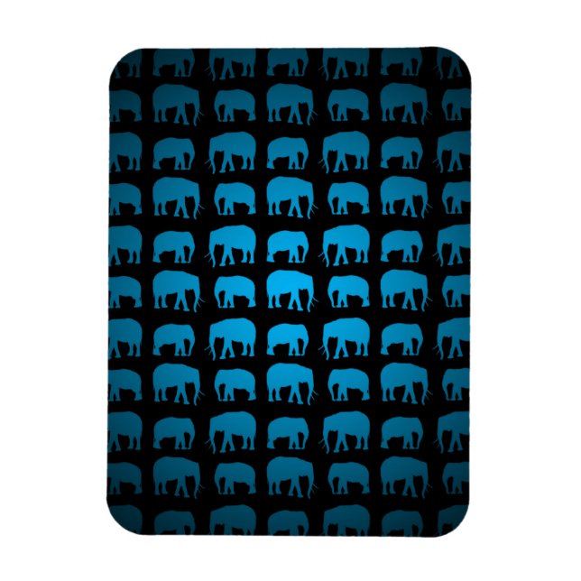 Blue Elephant Pattern Magnet (Vertical)