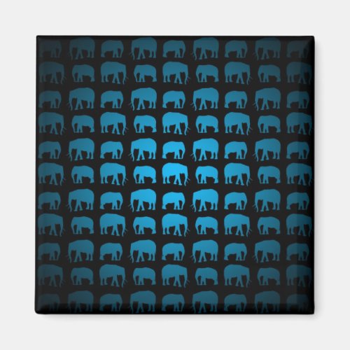 Blue Elephant Pattern Magnet