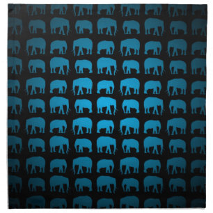 Blue Elephant Pattern Napkin