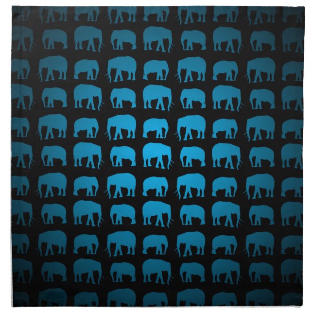 Blue Elephant Pattern Napkin (Front)