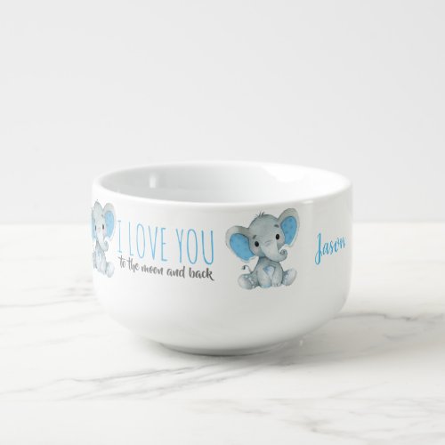 Blue  Elephant Personalized Baby Food Mug