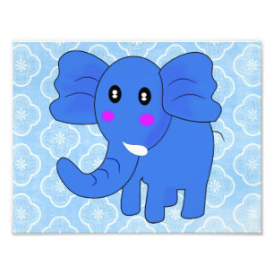 Blue Elephant Photo Print
