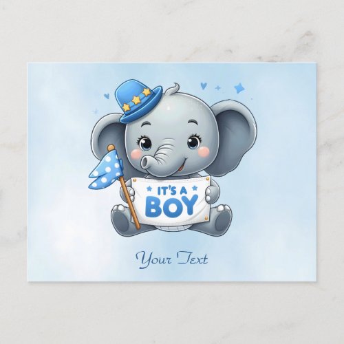 Blue Elephant Postcard