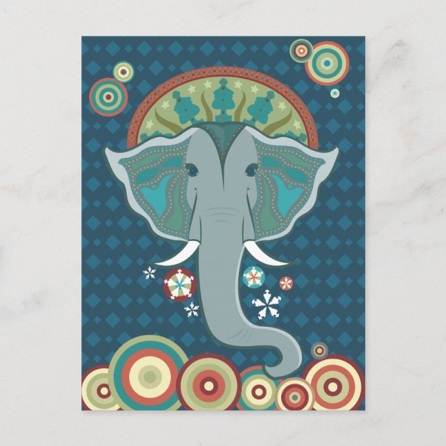 Blue Elephant Postcard (Front)