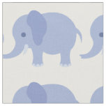 Blue Elephant Print Fabric