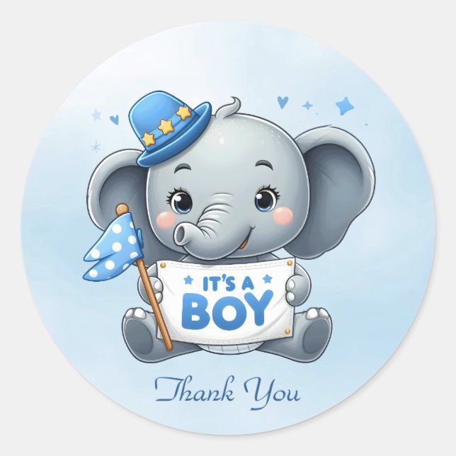Blue Elephant Sticker (Front)