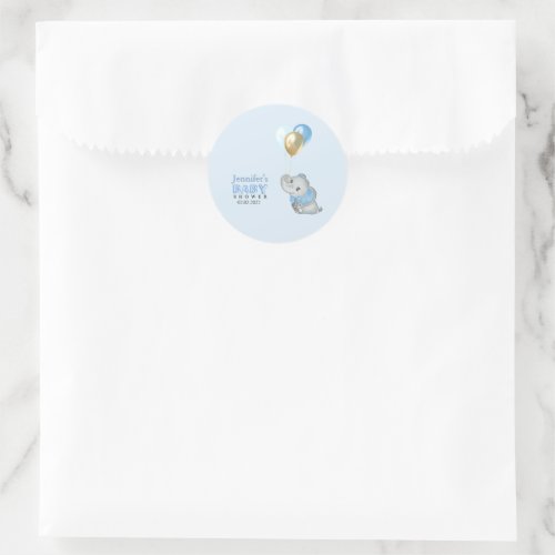 Blue Elephant stickers baby shower