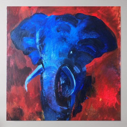 blue elephant the image of Ganesha bringing happ Poster