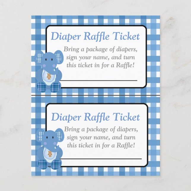Blue Elephant Themed boy baby shower games Flyer (Front)