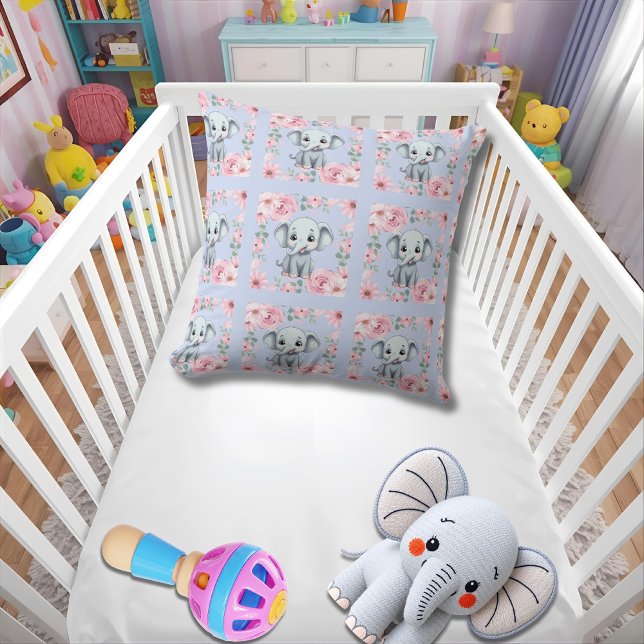 Blue Elephant Throw Pillow (Creator Uploaded)