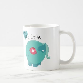 Blue Elephant True Love Custom Mug by valentines_store at Zazzle