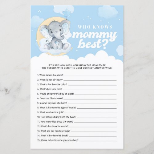Blue Elephant Who Knows Mommy Best Game