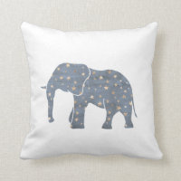 Blue Elephant with Gold Stars