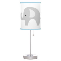 Blue Elephant with Gray Mod Elephant Baby Nursery Table Lamp