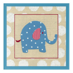 Blue Elephant with White Polka Dots Acrylic Print