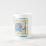 Blue Elephant with White Polka Dots Bone China Mug